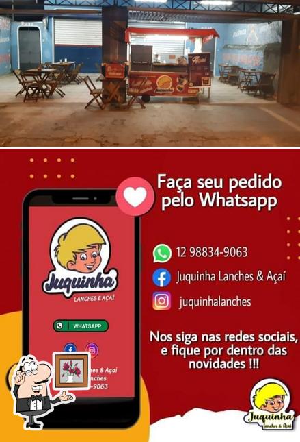 O interior do Juquinha Lanches&açaí