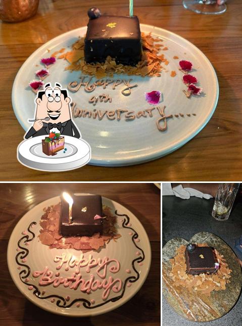 Chocolate cake at The Sanctuary Bar and Kitchen Goa