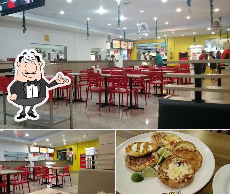 Esta é a ilustração mostrando interior e comida no Habib's Torres