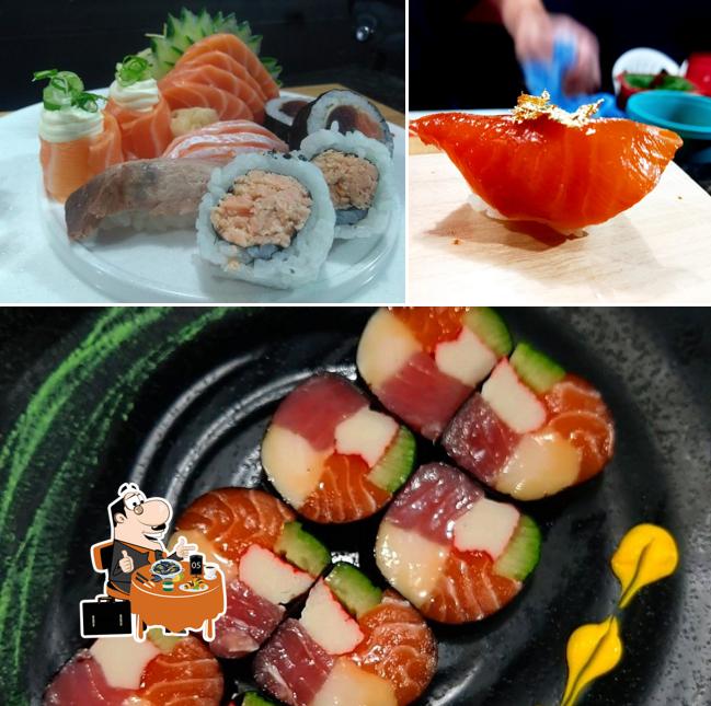 Marui Sushi serve uma escolha de pratos de frutos do mar