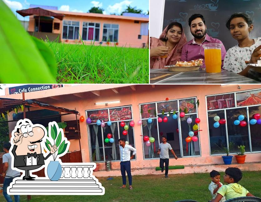 Take a look at the photo showing exterior and beverage at Cafe Connection & Restro