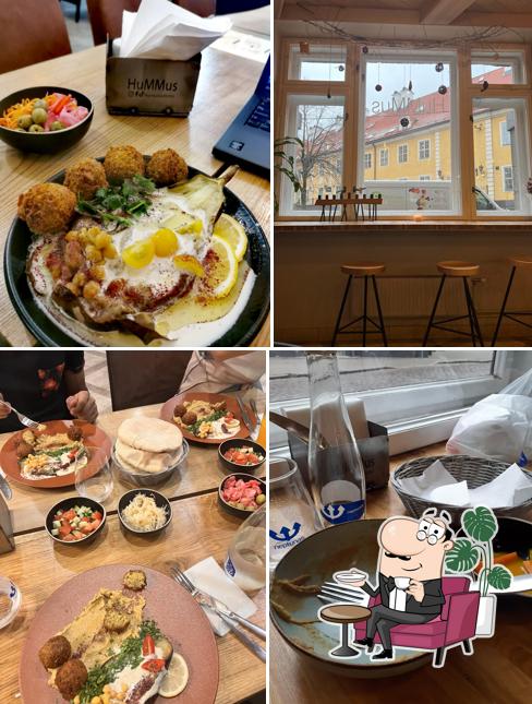 Installez-vous à l'une des tables de HuMMus