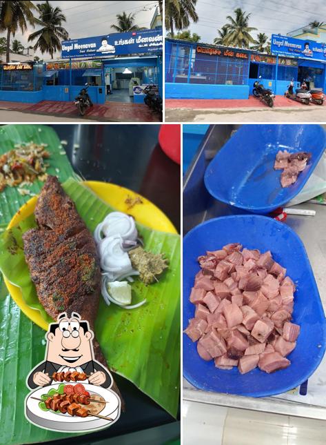 The picture of food and exterior at Ungal Meenavan Sea Fish & Sea Food Krishnagiri
