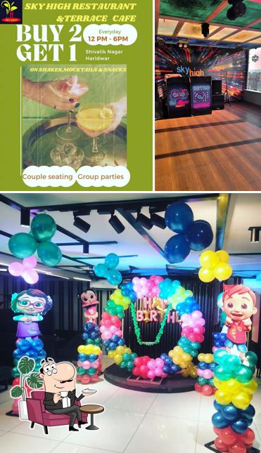 The interior of Sky High Cafe Rooftop