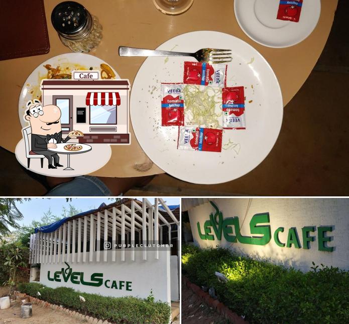 The picture of Cafe Levels’s exterior and food