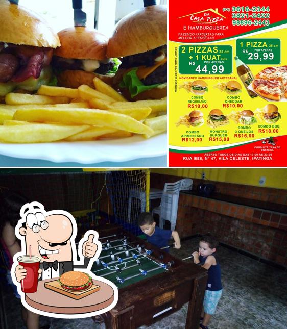 Hambúrguer em Casa da Pizza