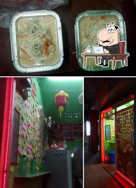 The photo of interior and food at Momo Hut