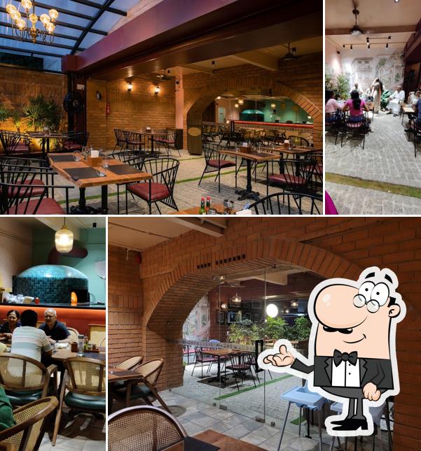 Take a seat at one of the tables at Lazy Leopard