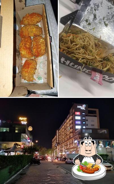 This is the image showing food and exterior at Hungroo