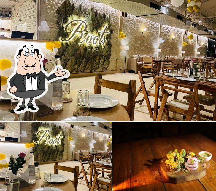 This is the photo showing interior and beverage at Roots Varanasi