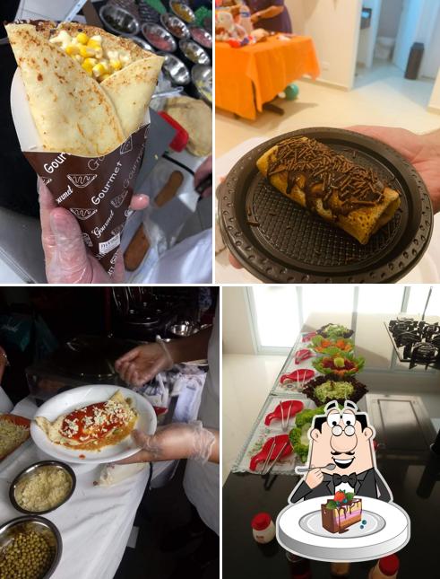 Bolo de chocolate em Míliza’s Crepe Francês a domicílio