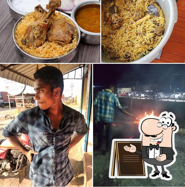 The image of Bismillah Dum Biryani’s exterior and food