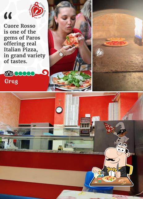 Pizzeria Mar Rosso si caratterizza per la cibo e interni