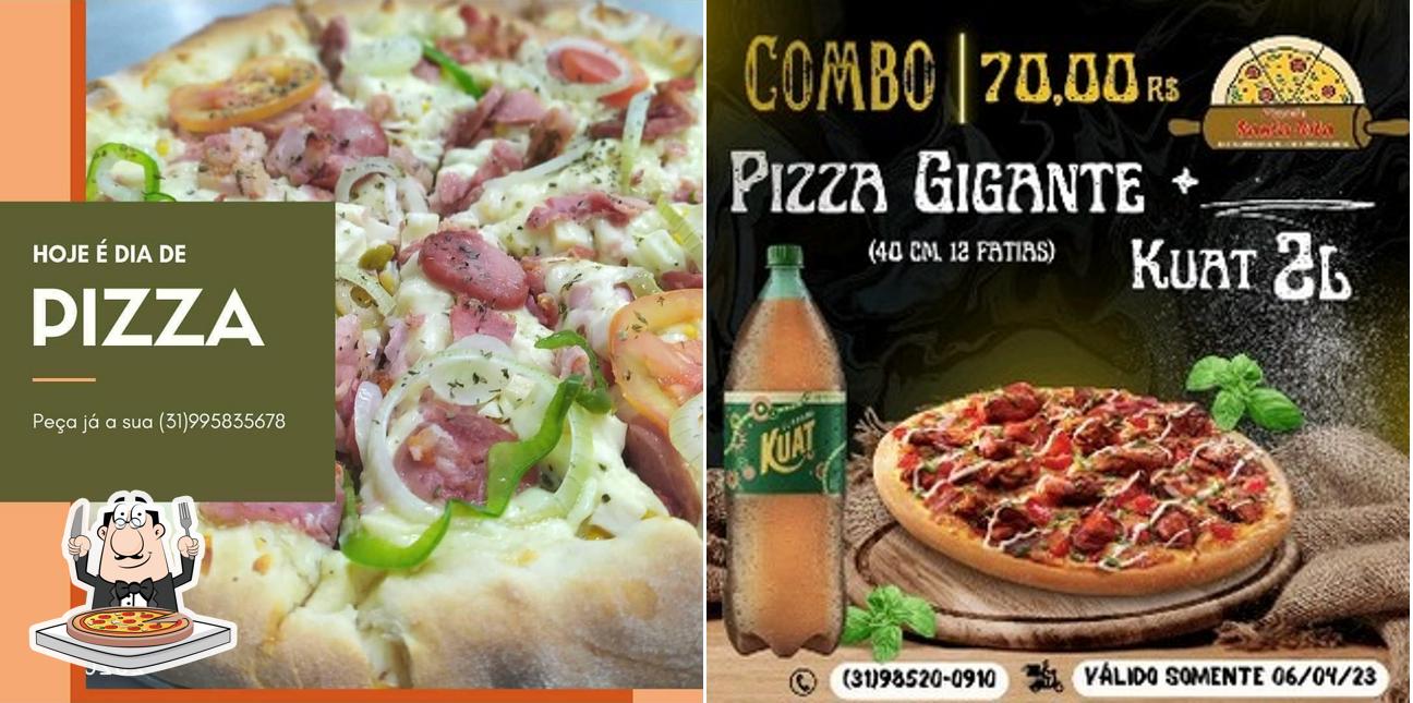 Escolha pizza no Pizzaria Santa Rita