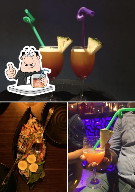 The restaurant's drink and food