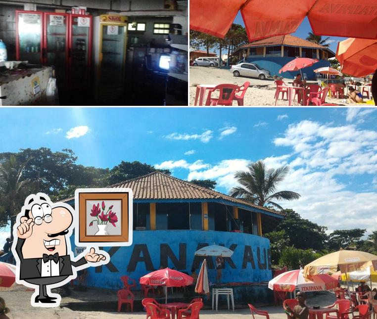 Confira a imagem ilustrando interior e exterior no Quiosque Kanakaue