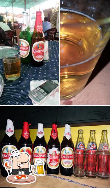 You can get a pint of light or dark beer