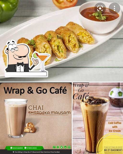 The photo of drink and food at WRAP & GO CAFE