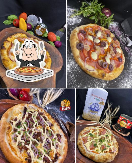 Peça diferentes variedades de pizza