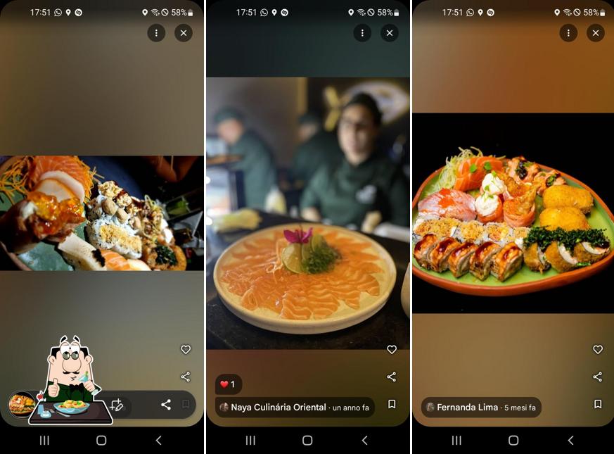 Comida em Naya Culinária Oriental