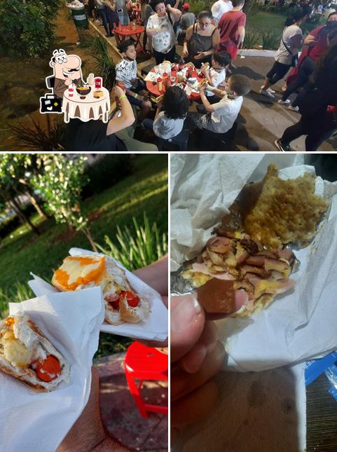 Esta é a ilustração mostrando comida e interior no Dogão do Edinho