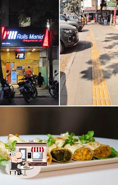 The photo of exterior and food at Rolls Mania