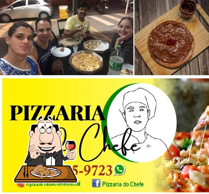 Escolha pizza no Pizzaria do Chefe