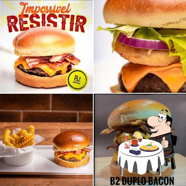 Hambúrguer em B2 batatas