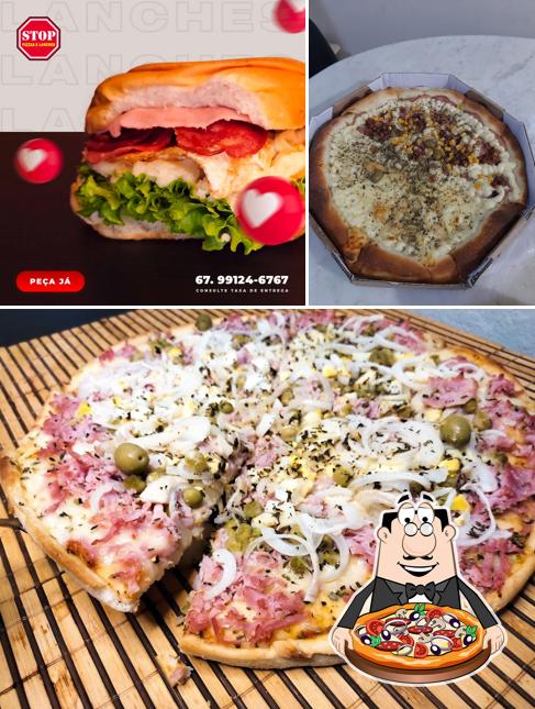Experimente pizza no Stop Pizzas e Lanches