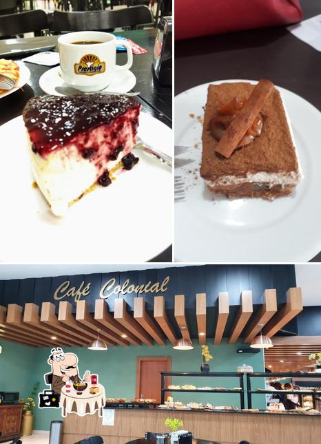 Entre diversos coisas, comida e interior podem ser encontrados no Padaria e Confeitaria Prestígio • Rau