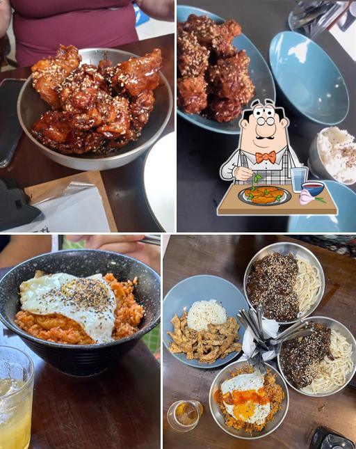 Asas de frango em KIM POCHA 김 포차