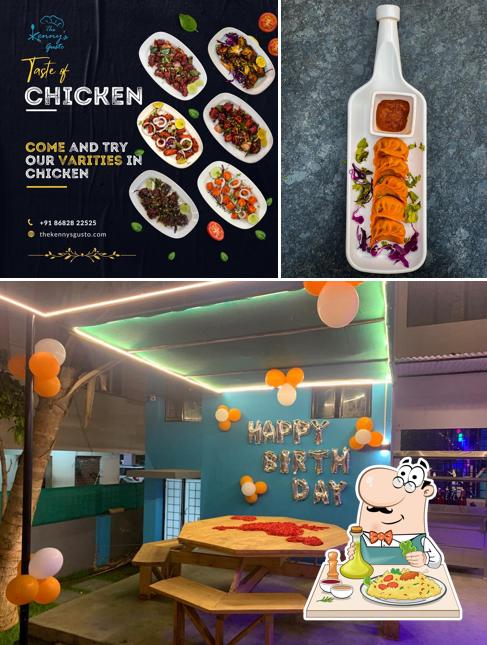 The restaurant's food and dining table