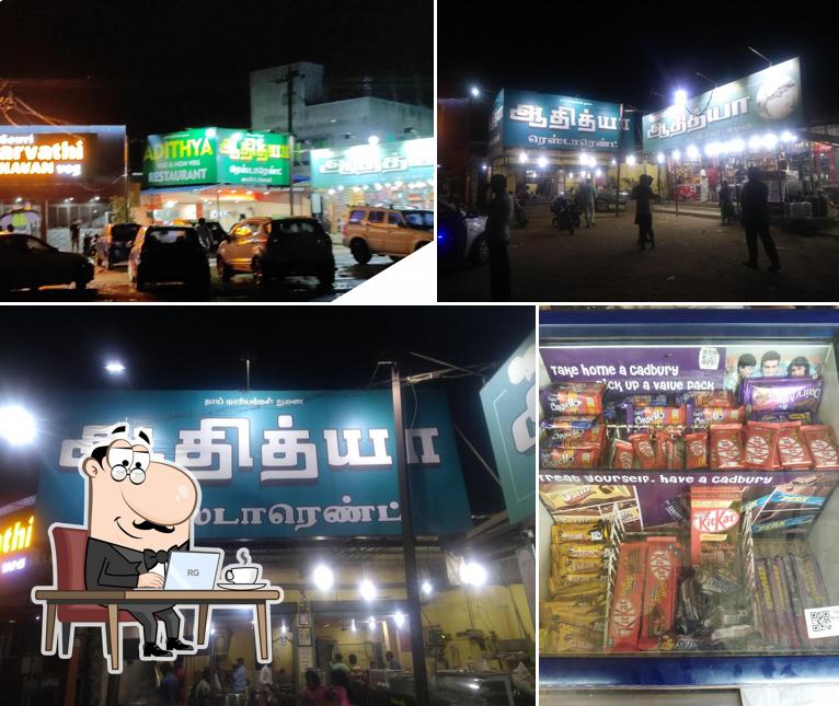 The interior of Adithya Tea & Snacks