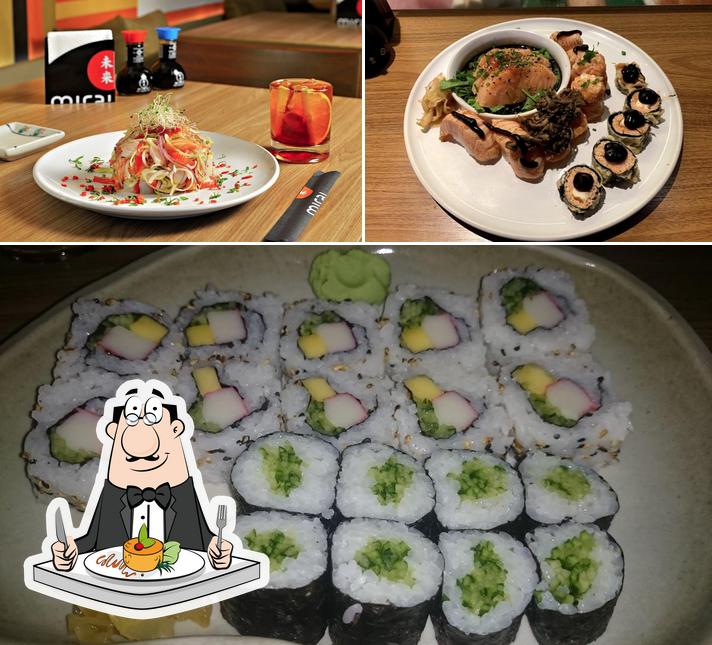 Platos en Mirai Restaurante Japonês