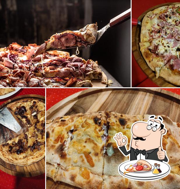 Escolha diferentes variedades de pizza
