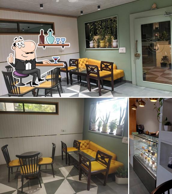 Take a seat at one of the tables at Cravbit cakes