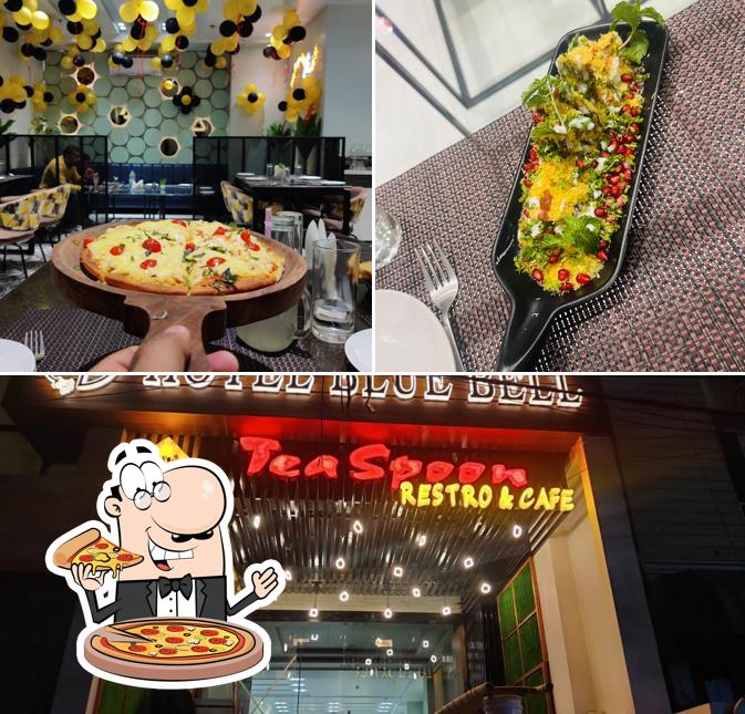 Pick pizza at Tea Spoon Restro and Cafe is a beautiful admospier