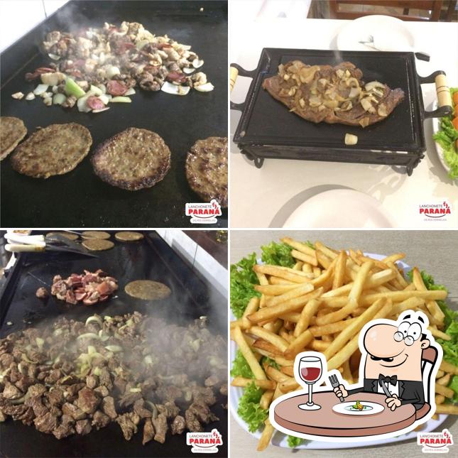 Tartare de carne e batata frita em Lanchonete Paraná