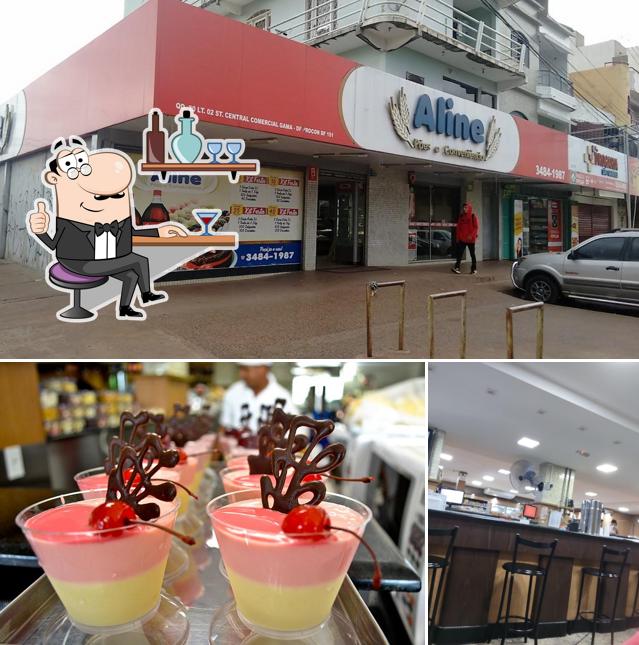 O interior do Panificadora Aline