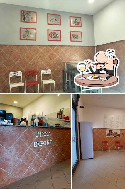 Pizza Export Lavagna si caratterizza per la cibo e interni