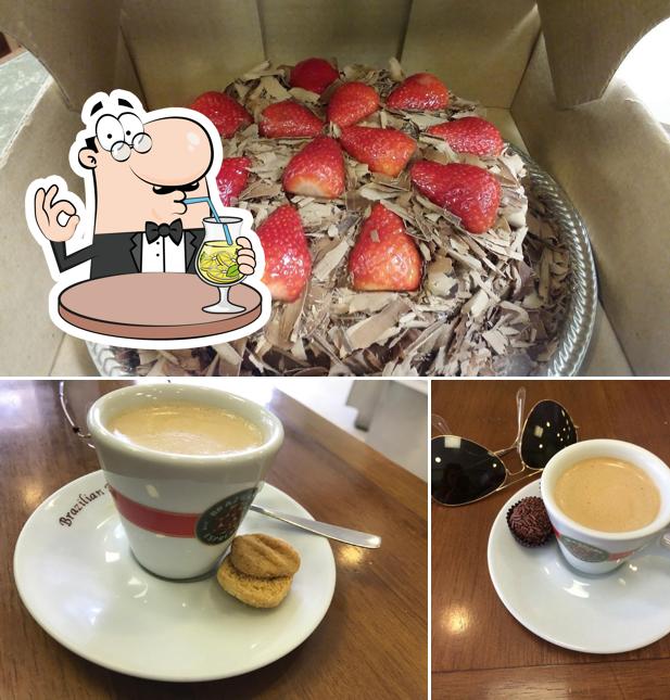 Esta é a ilustração ilustrando bebida e comida a Crème de la Crème Doceira