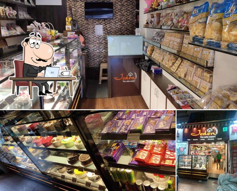 Take a look at the photo displaying interior and food at Jeden The Cake Expert