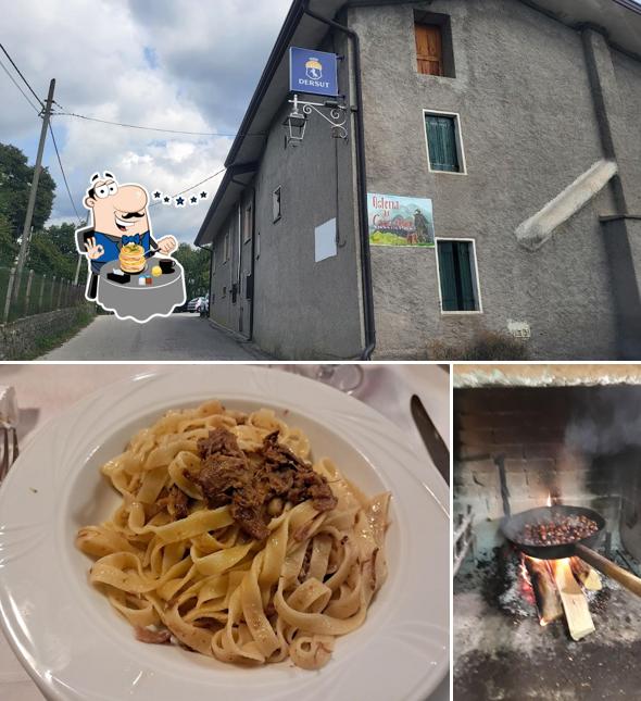 La cibo e esterno del ristorante