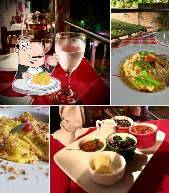 Espaguete carbonara em Pomodorini Ristorante