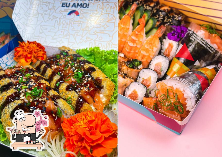 Rolos de sushi são disponibilizados no Mokai Express - Pelotas Sushi Delivery Experience