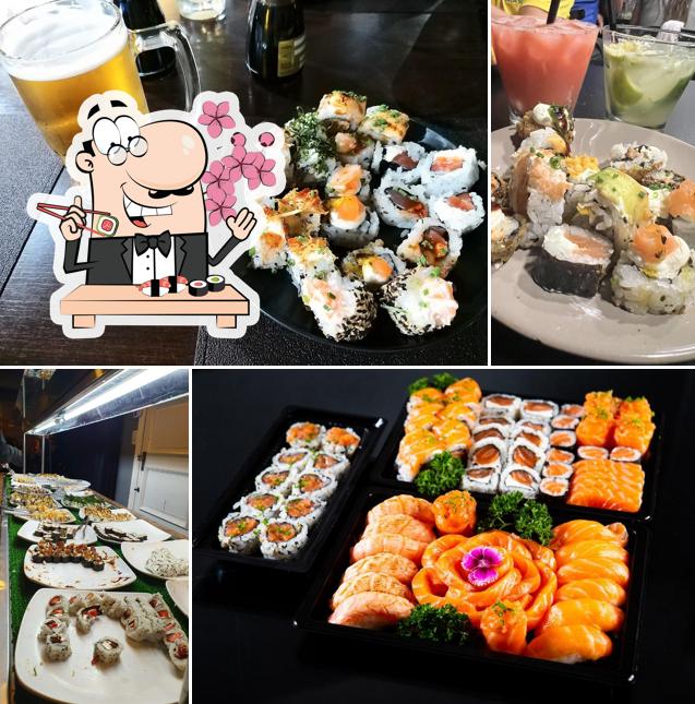 Rolos de sushi são disponibilizados no Ohana Sushi Água Verde