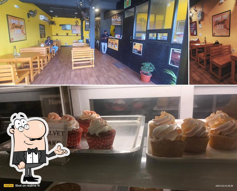 The restaurant's interior and food