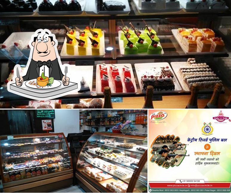 Food at Pizza Circle & Cake Mystery-Cake Free Home Delivery Dwarka Order Cake Online Best Cake Shop in Dwarka 100% EggLess Cake