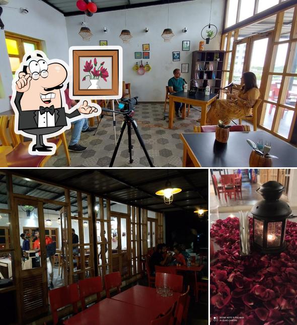 Take a seat at one of the tables at First Date Cafe