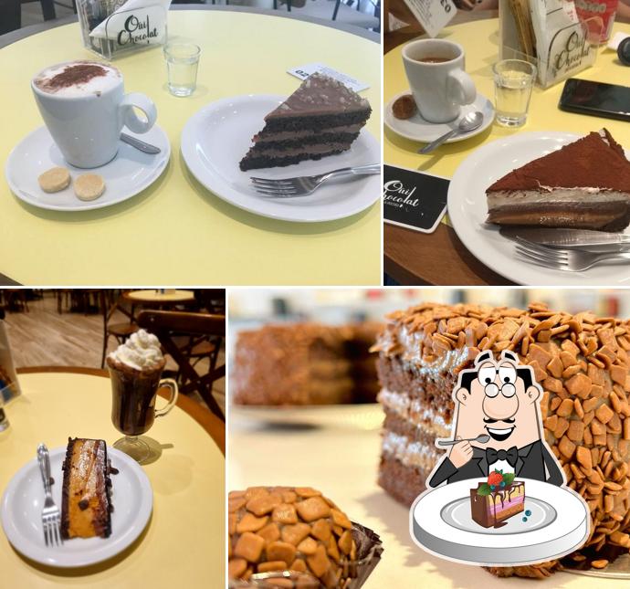 Bolo de chocolate em Oui!Chocolat Café & Doceria